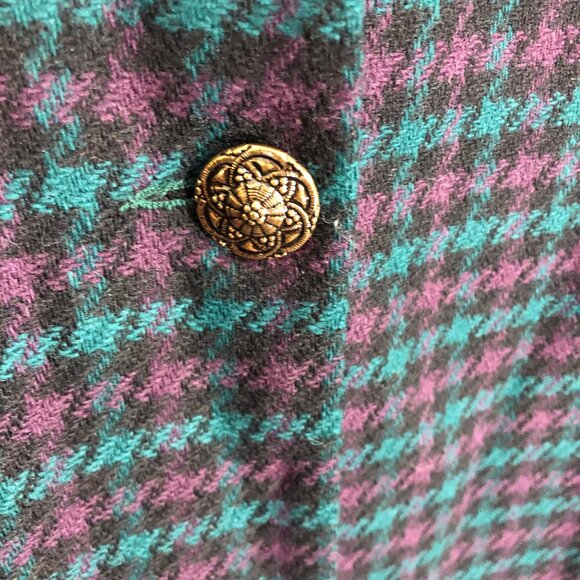 Vintage Alfred Dunner Houndstooth Wool Blend Single Button Blazer Size 16 - Picture 5 of 7